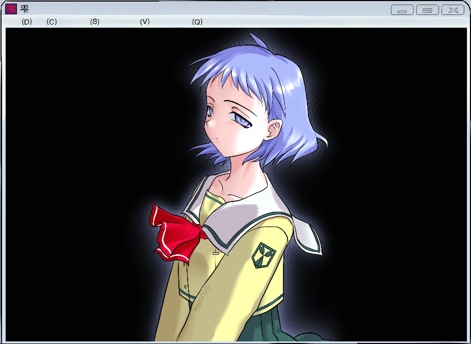 1990s_(style), 1girl, ascot, black_background, blue_eyes, blue_hair, buttons, collarbone