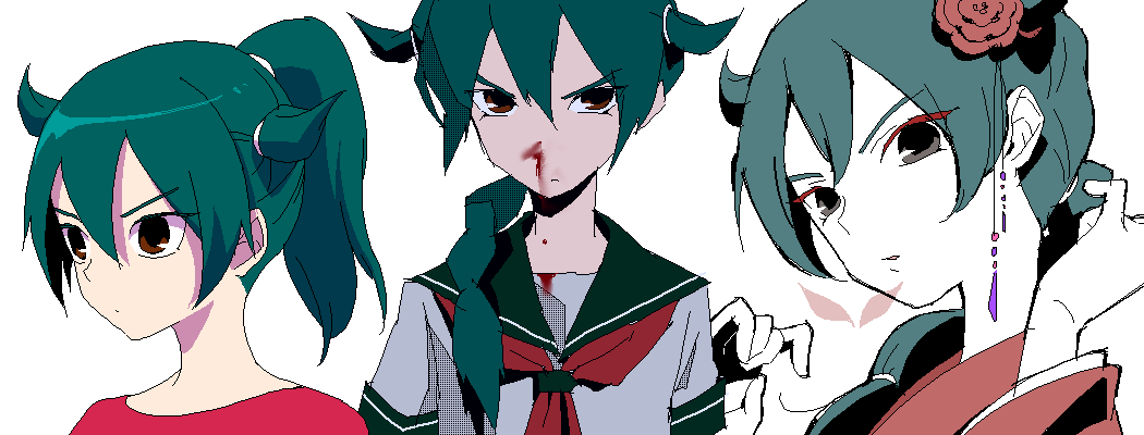boy, braid, hair_ornament, inazuma_eleven, inazuma_eleven_(series), japanese_clothes, long_hair, male, mistorene_callus, nosebleed, otemoto, ponytail, red_eyes, trap, uniform