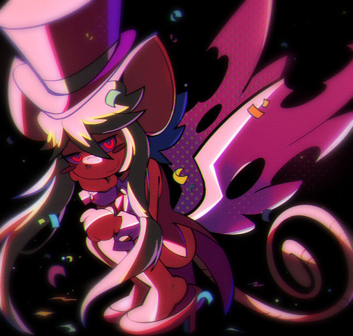 1girl, animal_ears, black_background, blush_stickers, commentary, dress, english_commentary, furry