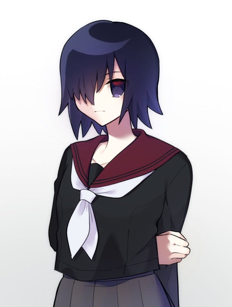 1girl, :|, alone, black_bodysuit, blush, bodysuit, closed_mouth, dun_dudu
