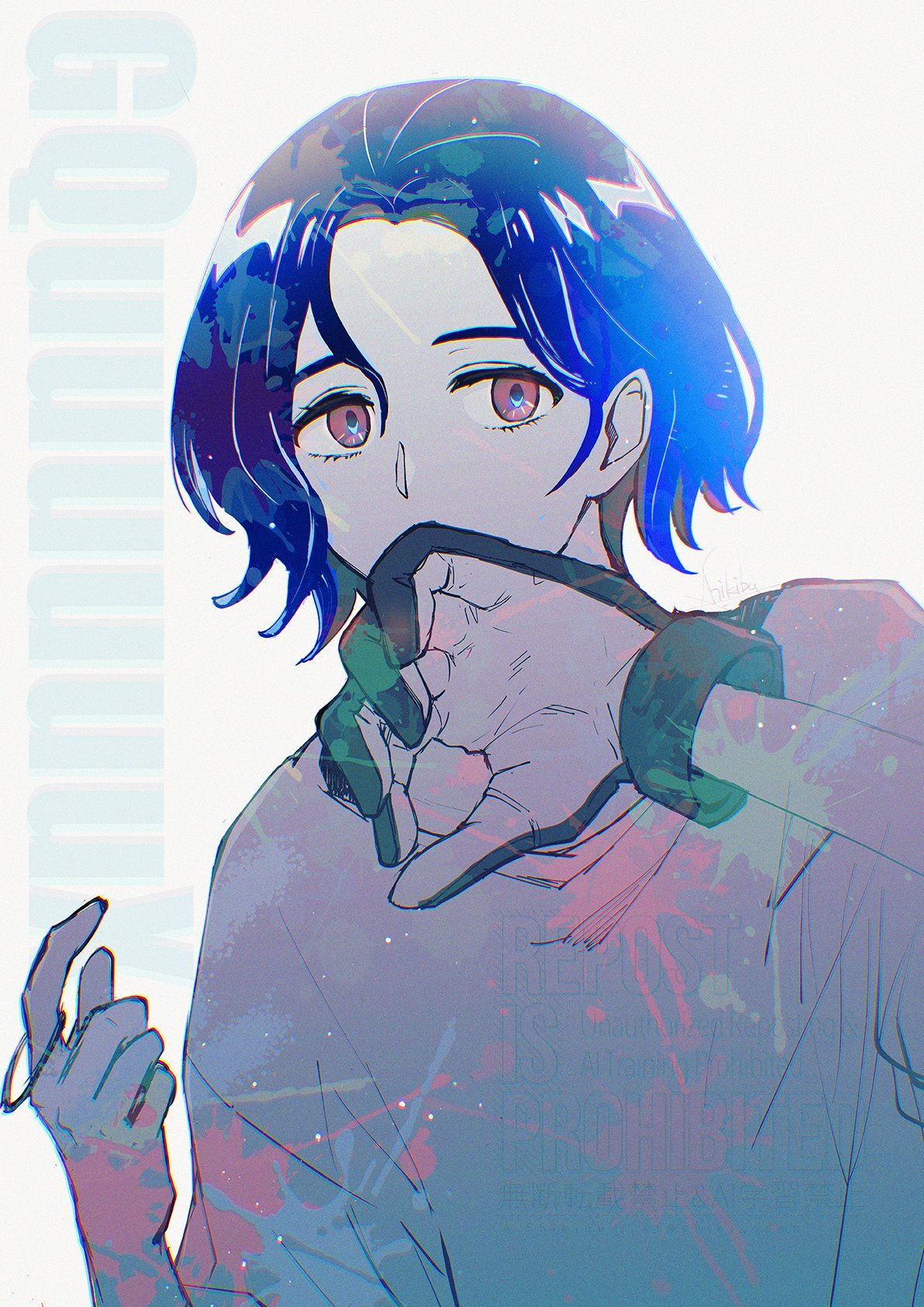 1boy, blue_hair, gloves, gundam, gundam_gquuuuuux, highres, ito_(pixiv), male_focus
