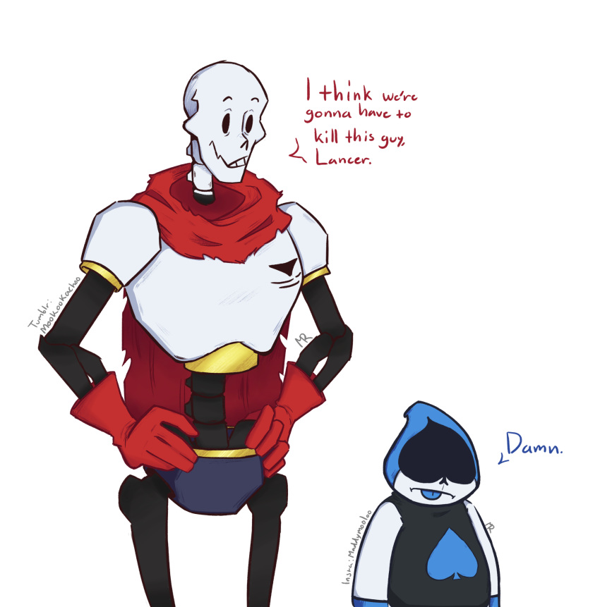 2024, 2boys, 2d, armor, artist_name, blue_shorts, blue_tongue, cape