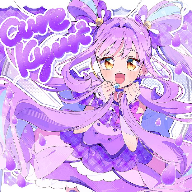 1girl, argyle_background, back_bow, blue_bow, blue_hair, border, bow, bow_skirt