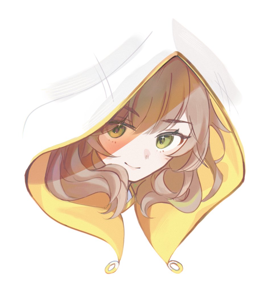 1girl, brown_hair, cropped_head, doremiiart, eyes_visible_through_hair, final_fantasy, final_fantasy_xiv, green_eyes