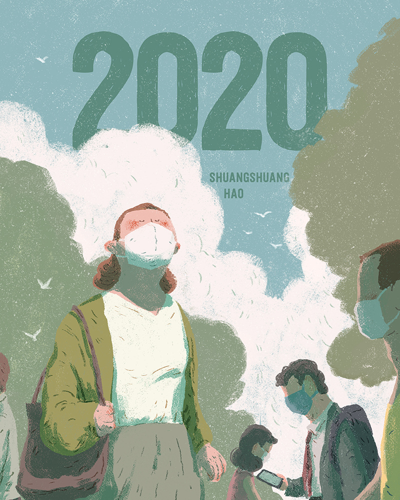 2020, artist_name, bird, cellphone, clouds, cloudy_sky, coronavirus_pandemic, facial_hair_through_mask