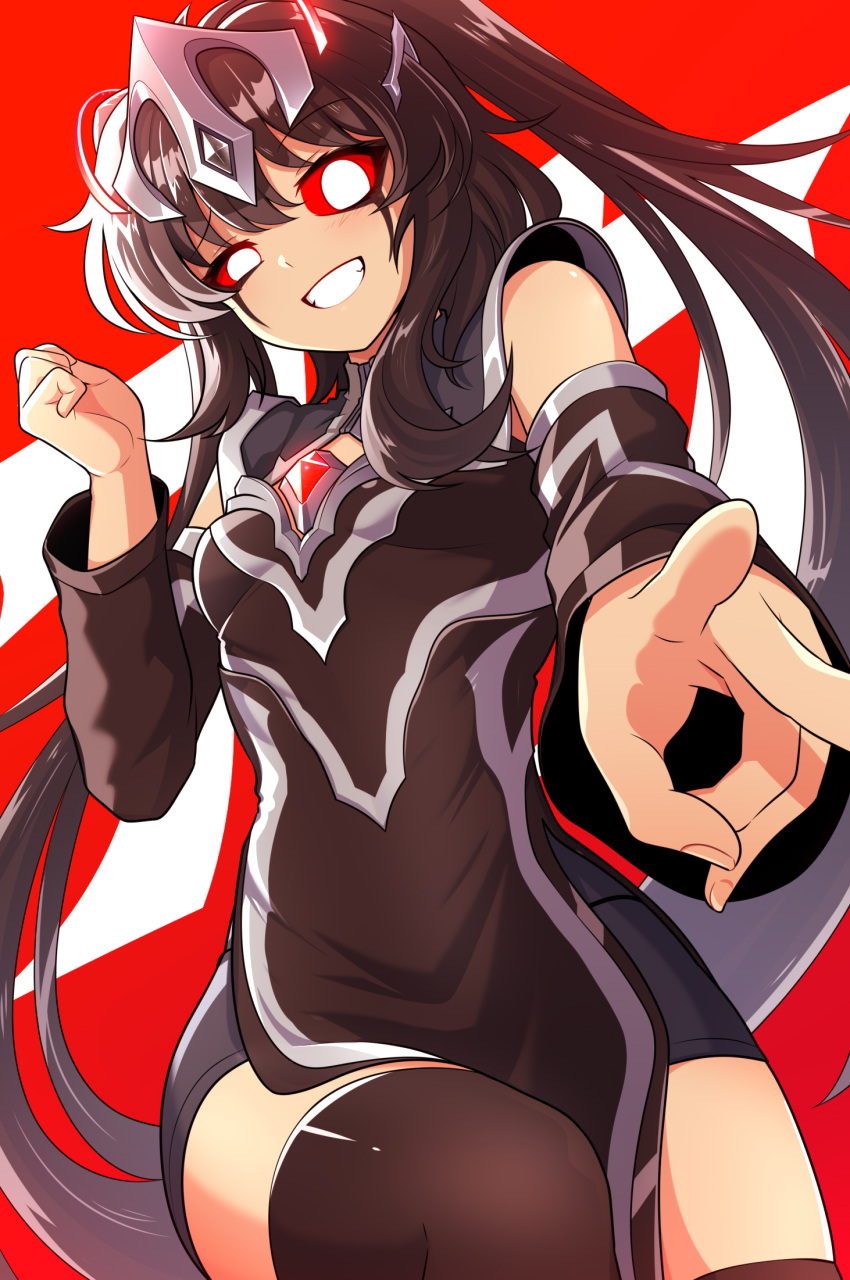 1girl, :d, bike_shorts, black_dress, black_gemstone, black_hair, black_shorts, black_sleeves