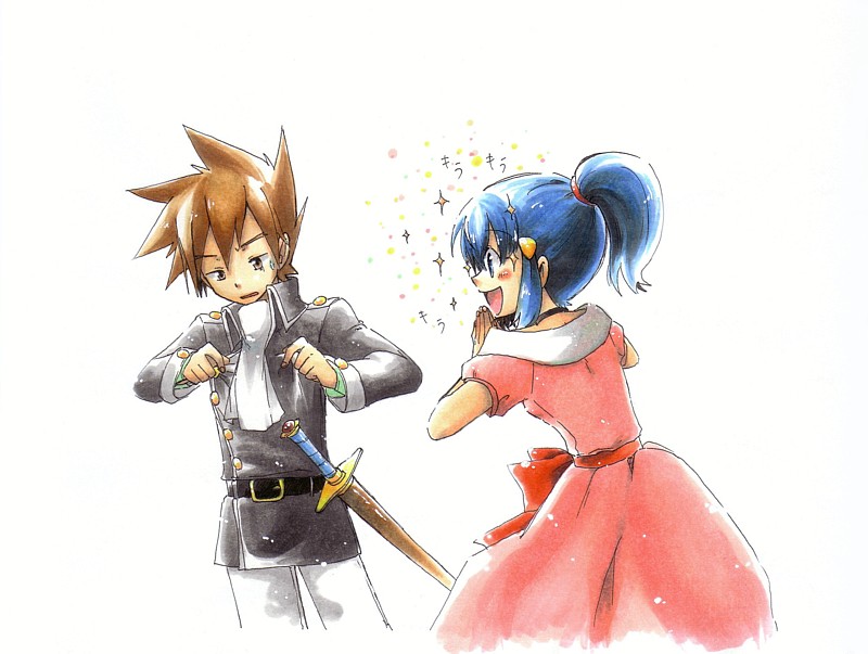 cavaliershipping, hikari_(pokemon), pokemon, pokemon_(anime), shigehika, shigeru_(pokemon), sword, tagme
