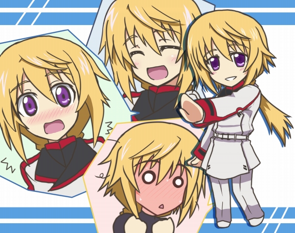 blonde_hair, blush, charlotte_dunois, closed_eyes, embarrassed, infinite_stratos, long_hair, open_mouth