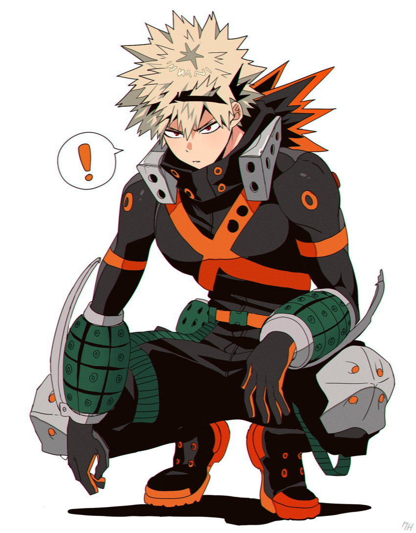 !, 1boy, bakugou_katsuki, belt, black_pants, blonde_hair, boku_no_hero_academia, boots