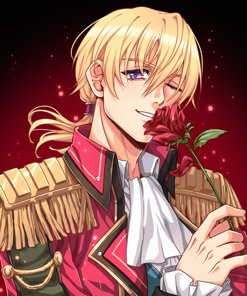 1boy, absurdres, ascot, blonde_hair, coat, dated_commentary, eiyuu_densetsu, english_commentary