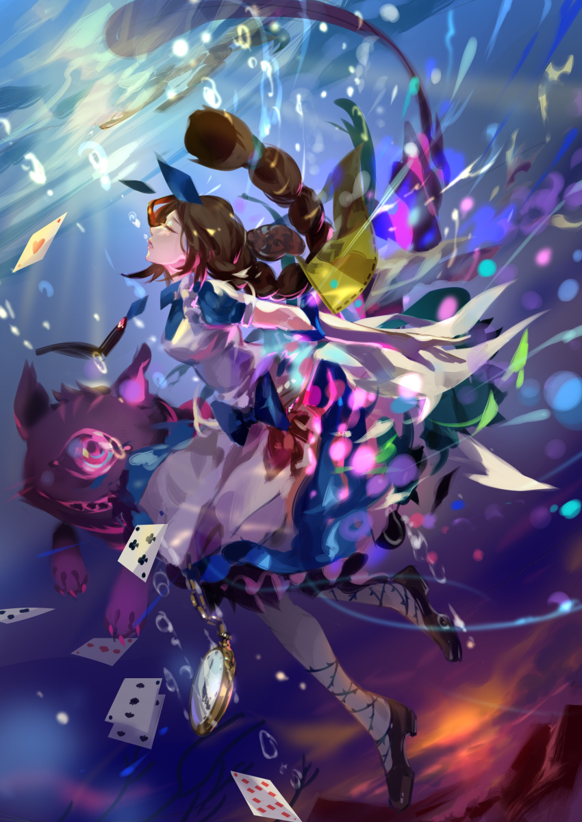 1girl, absurdres, ace_(playing_card), ace_of_hearts, alice_(alice_in_wonderland), alice_(alice_in_wonderland)_(cosplay), alice_in_wonderland, apron