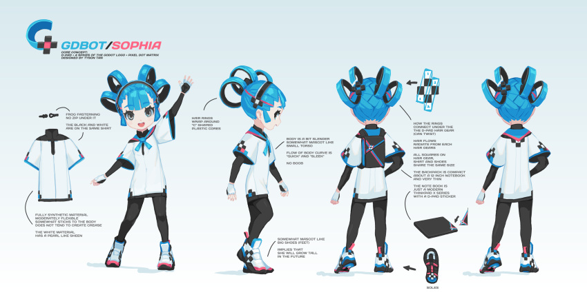 absurdres, backpack, bag, black_leggings, blue_hair, child, chinese_clothes, chinese_commentary