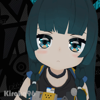 1girl, animated_gif, dark_green_hair, kiroko96, long_hair, qingyi_(zenless_zone_zero), twintails, zenless_zone_zero