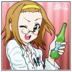 avgn, beer, collared_shirt, glasses, headband, k-on!, meltup, ritsu_(character), rolling_rock, tainaka_ritsu