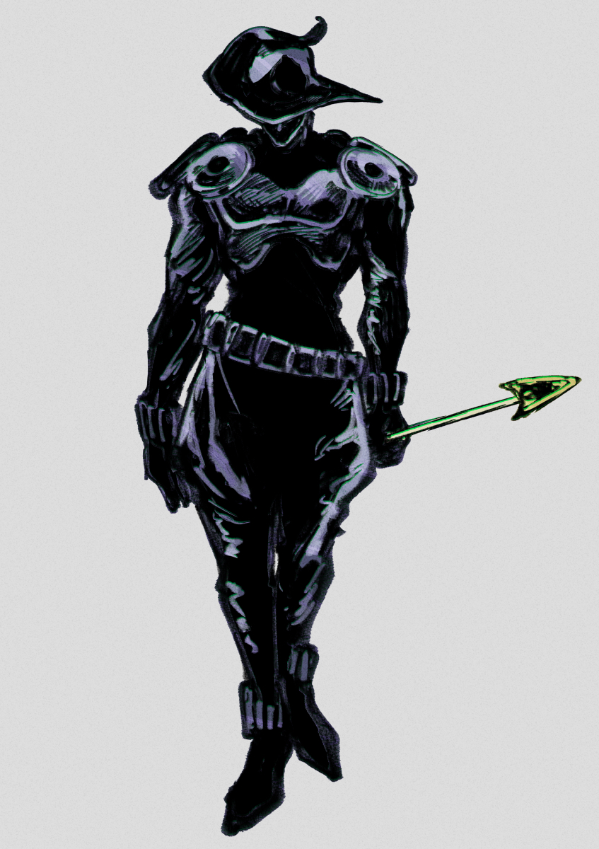 1other, arrow_(jojo), arrow_(projectile), artist_name, back, chariot_requiem, commentary, faceless