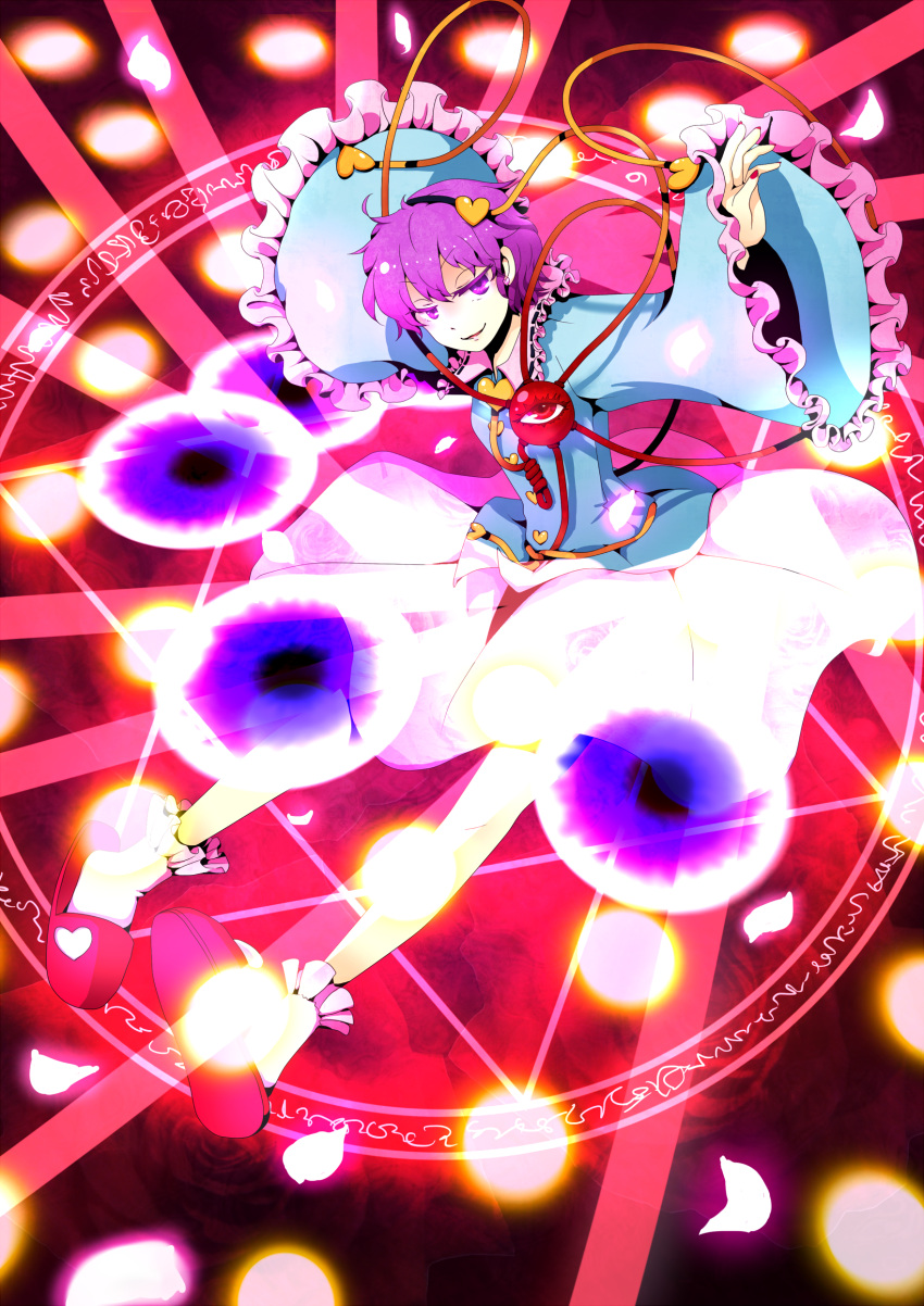absurdres, danmaku, earrings, eyeball, hairband, heart, highres, jewelry