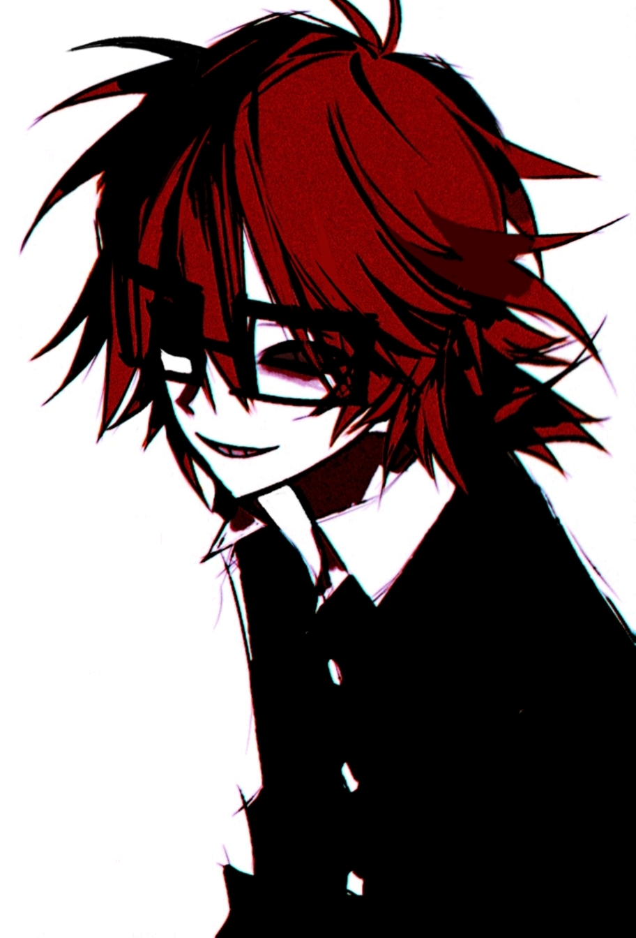 1boy, black_coat, coat, colored_sclera, glasses, hemostatic, highres, male_focus