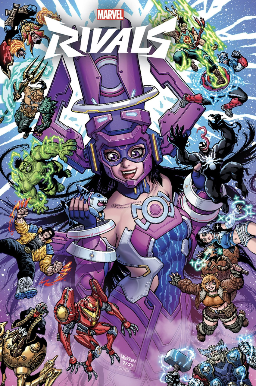1girl, 3girls, 6+boys, adam_warren, armor, breasts, character_request, cover