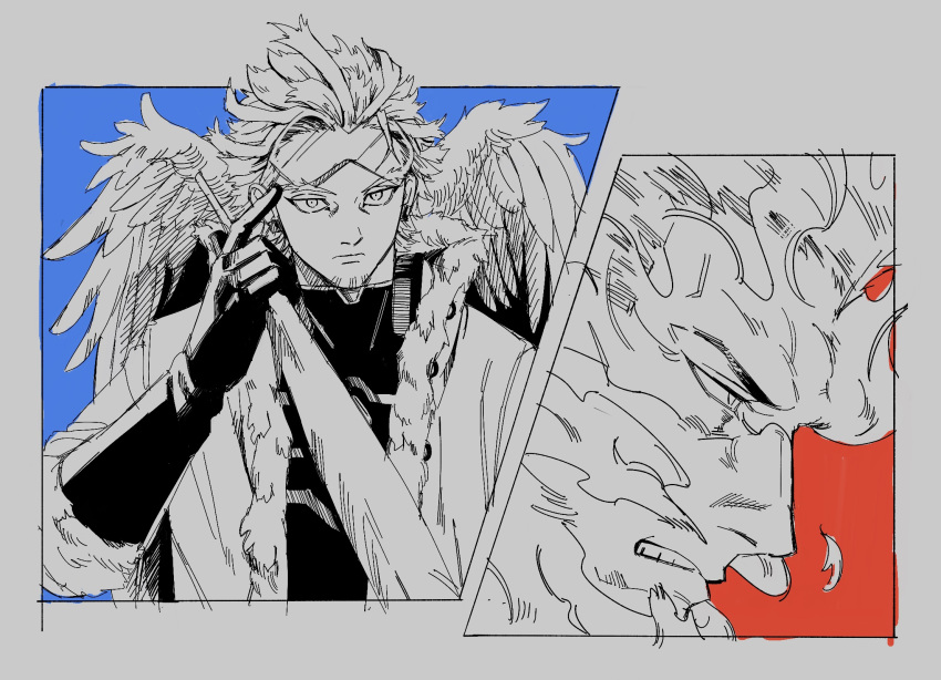 2boys, boku_no_hero_academia, closed_mouth, coat, commentary, endeavor_(boku_no_hero_academia), facial_hair, fiery_beard