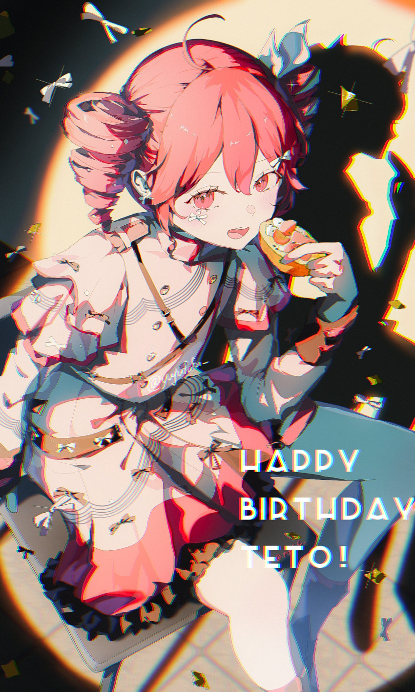 1girl, absurdres, ahoge, ankle_boots, ankle_socks, belt, birthday, black_belt