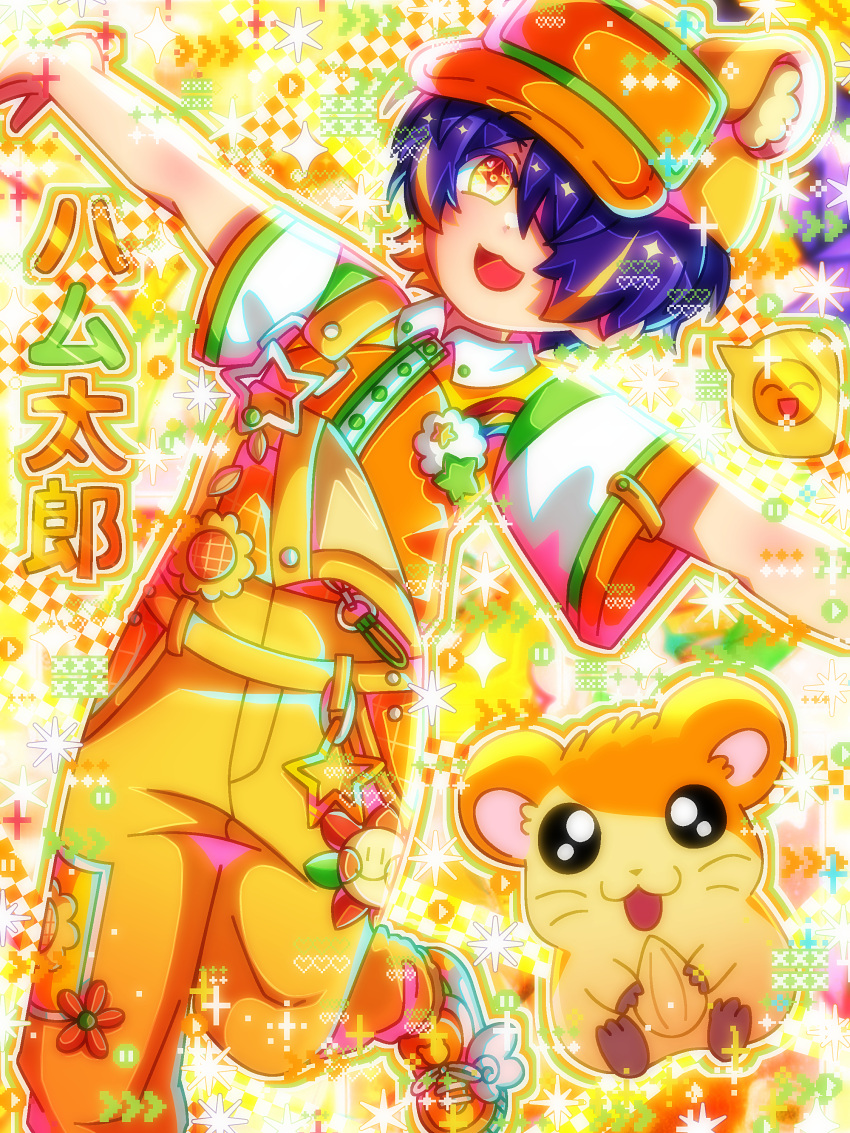 1boy, :d, absurdres, charm_(object), chibi, colorful, decorations, ensemble_stars!