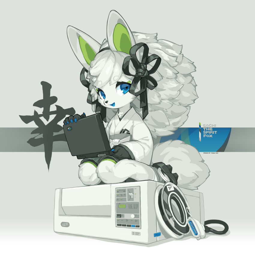 1girl, absurdres, animal_ears, bike_shorts, blue_eyes, blue_nails, blue_tongue, cable