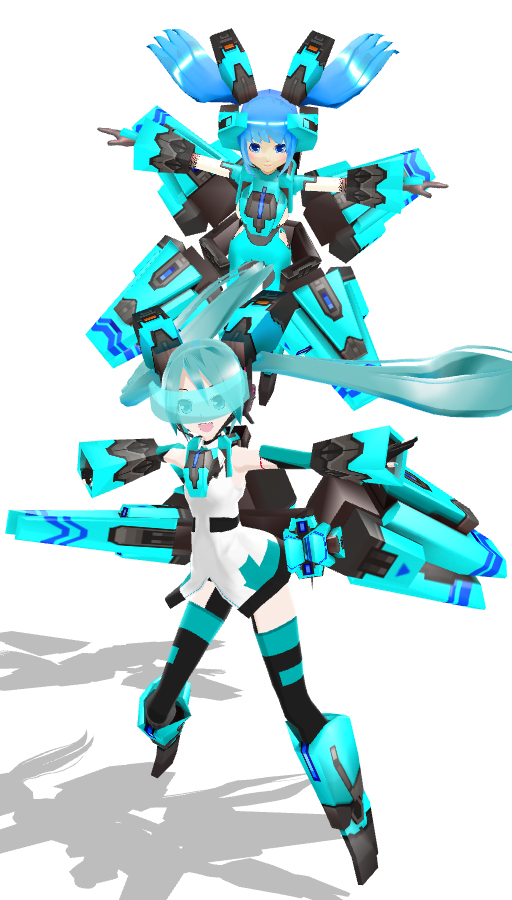 3d, aqua_hair, blue_eyes, blue_hair, breasts, cg, cosmic_break, flat_chest, hatsune_miku, lily_rain, long_hair, mecha_musume, twintails, vocaloid, xenosnake