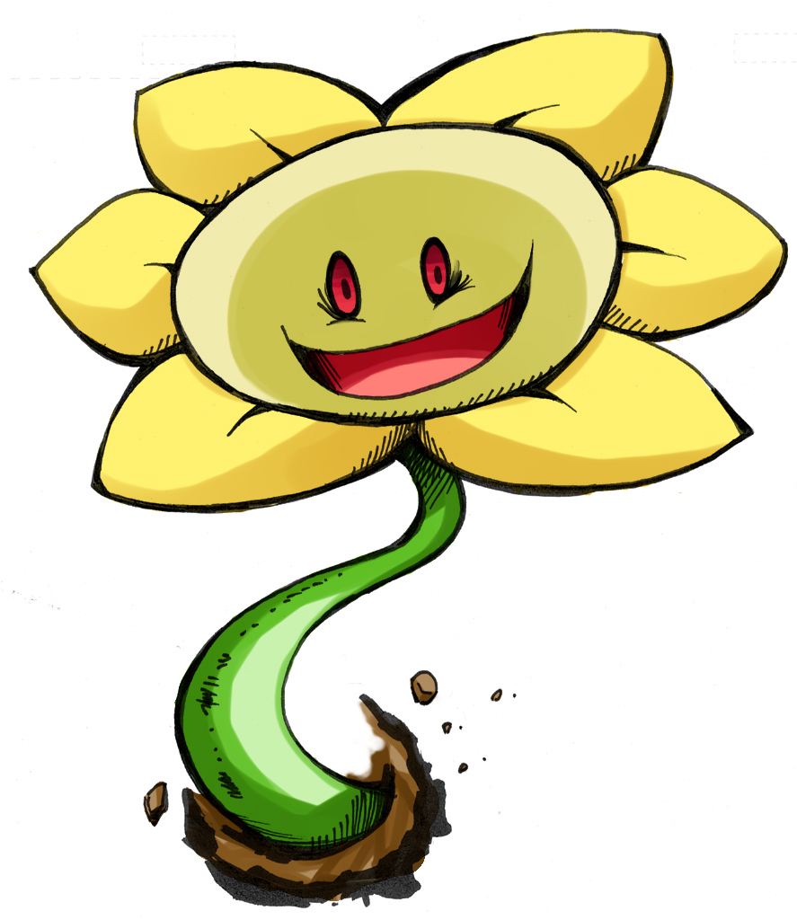 1boy, 2019, 2d, digital_media, flower, flowey_(undertale), male, male_only