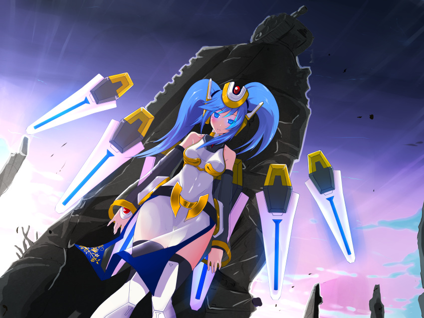 absurdres, akihikohex, blue_hair, breasts, cosmic_break, highres, lily_rain, lily_rain_eve