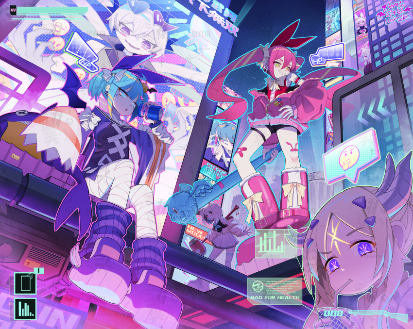 4girls, absurdres, alternate_costume, animal_ears, ash_blossom_&amp;_joyous_spring, bandages, blonde_hair, blue_eyes
