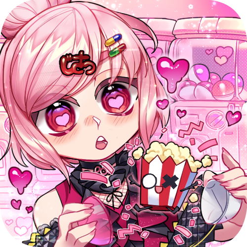 1girl, cornling, dress, gacha_(game_mechanic), hair_ornament, indie_virtual_youtuber, lowres, magical_girl_smile