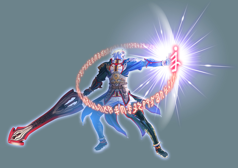 1boy, adventurer_(ff11), belt, belt_pouch, blue_coat, brown_belt, casting_spell, circlet