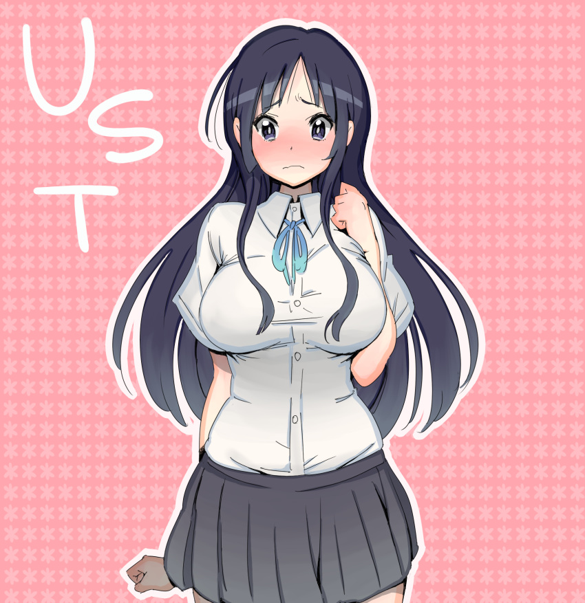 bad_id, blush, breasts, highres, k-on!, pepo, pepo_(absolute1123), pepo_(pepopepo)
