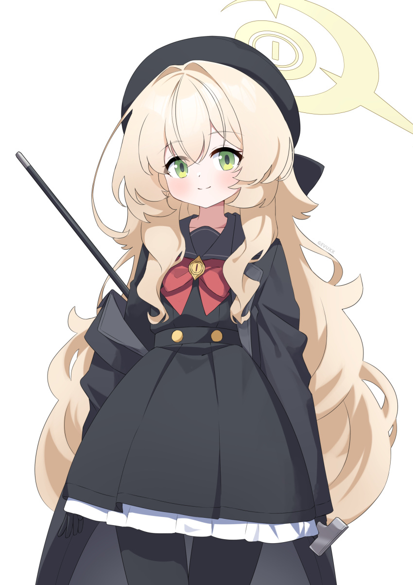 1girl, absurdres, artist_name, beret, black_gloves, black_hat, black_jacket, black_pantyhose
