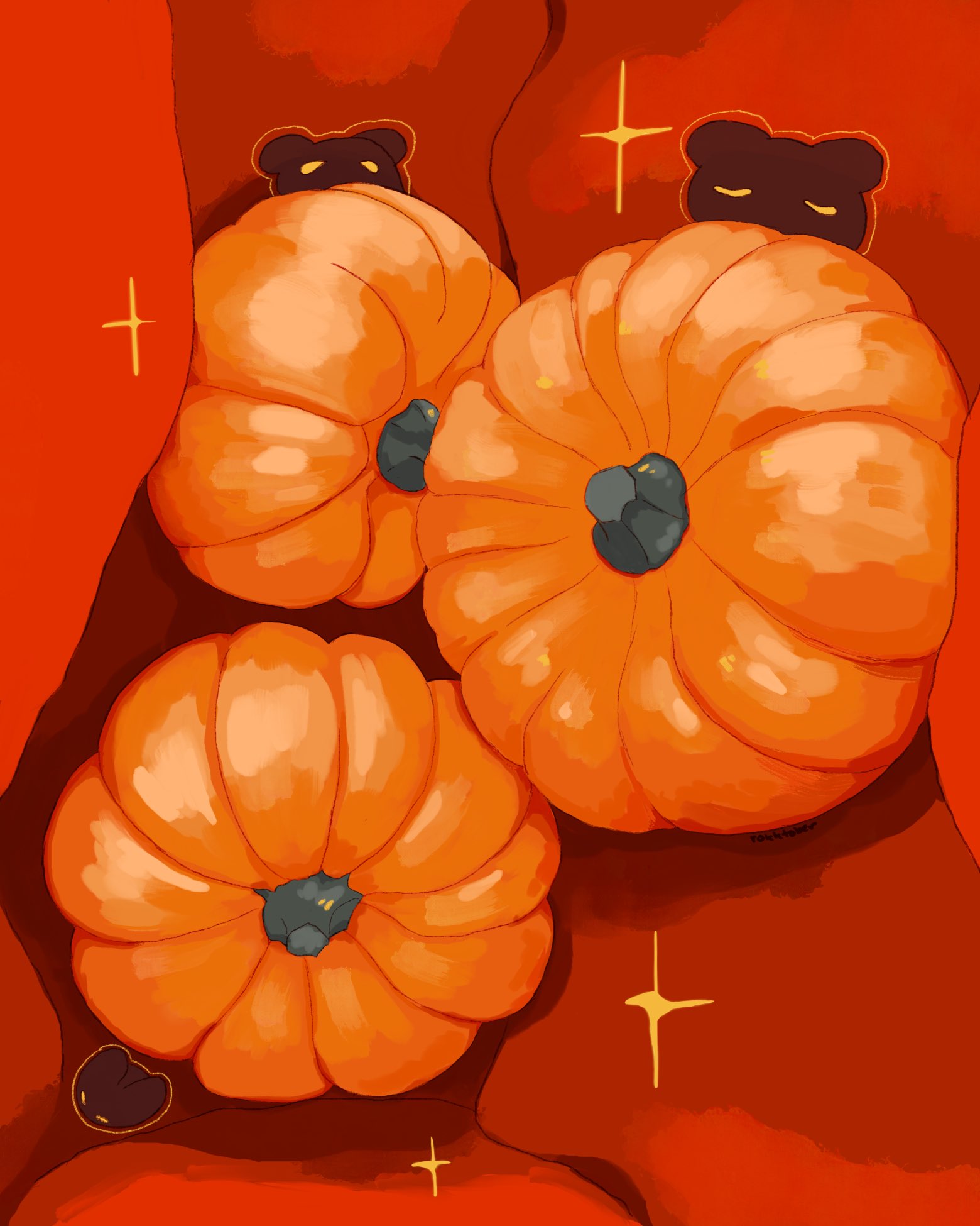 creature, food, fruit, fruit_focus, highres, no_humans, original, pumpkin