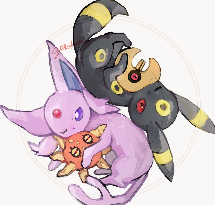 animal_focus, animal_hands, black_fur, black_sclera, colored_sclera, cyauken_(ouahloup), espeon, facial_mark