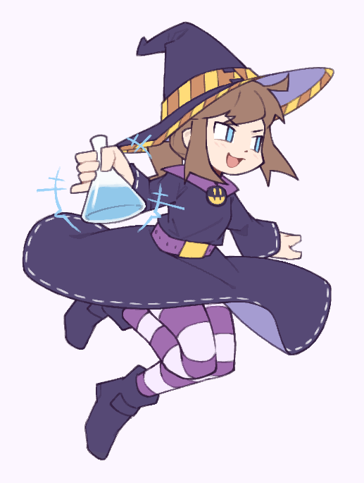 1girl, a_hat_in_time, alternate_costume, black_boots, black_hat, blue_eyes, boots, brown_hair
