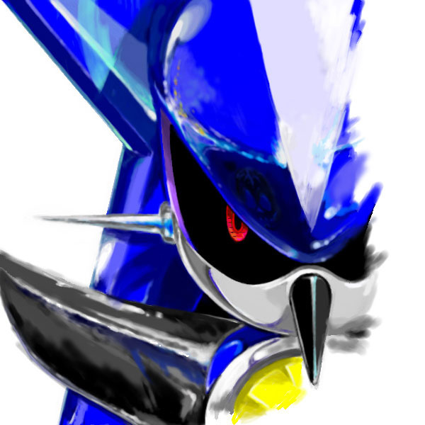 1boy, black_sclera, colored_sclera, glaring, hedgehog_boy, humanoid_robot, looking_at_viewer, male_focus