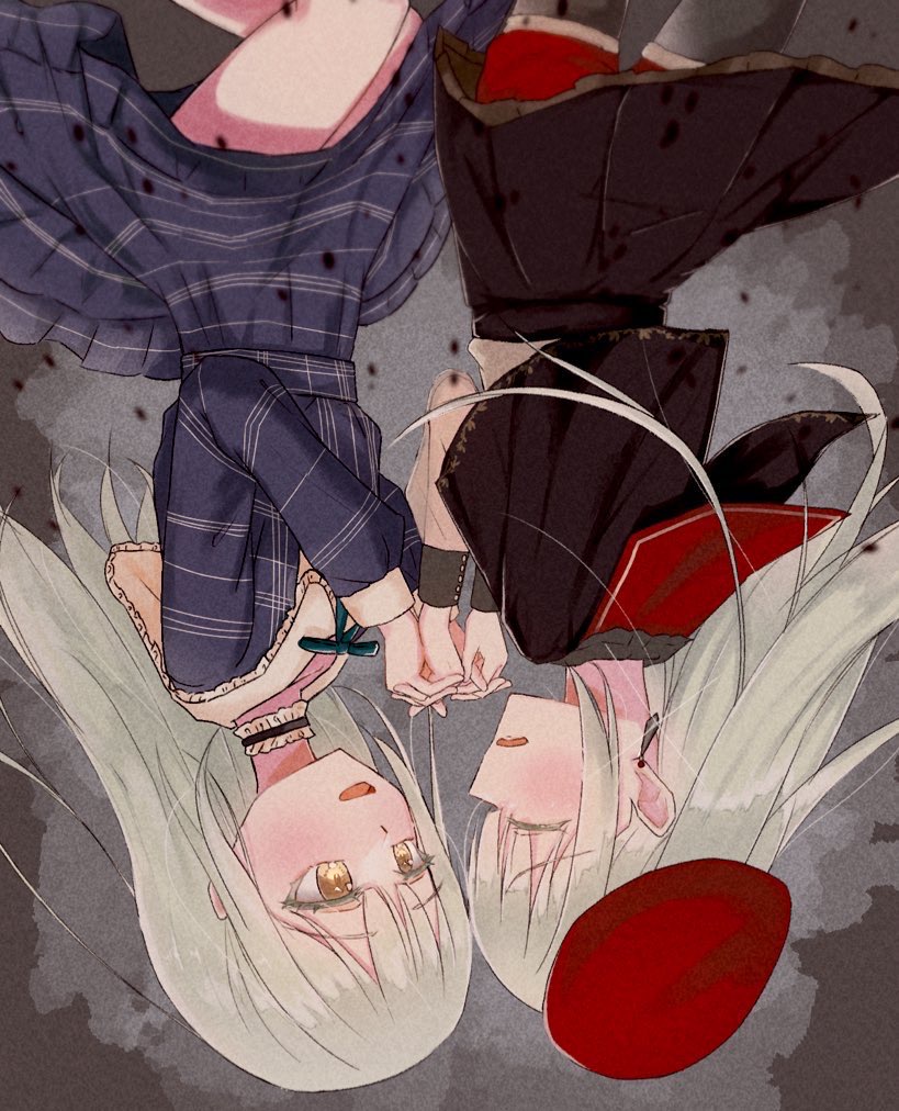 2girls, aoie_(aoiestory0), ascot, bang_dream!, bang_dream!_it's_mygo!!!!!, beret, dual_persona, green_hair