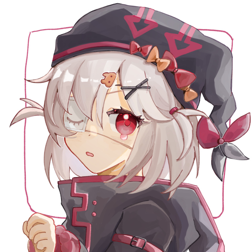 1girl, arknights, benrihuashui, black_hat, bow, chinese_commentary, commentary_request, dot_nose