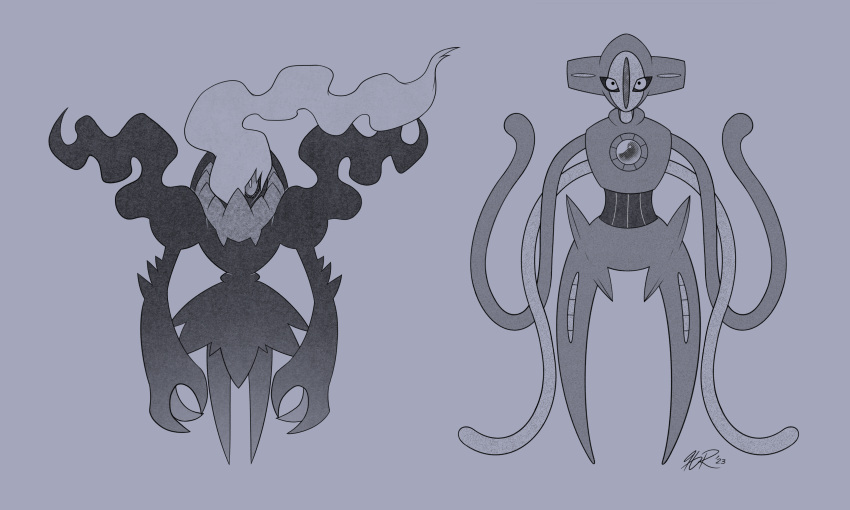 absurdres, animal_focus, black_sclera, bright_pupils, claws, colored_sclera, darkrai, dated