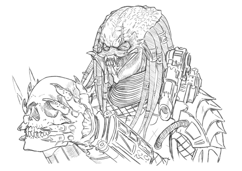 1other, alien, armor, claws, dreadlocks, fangs, fishnets, gauntlets