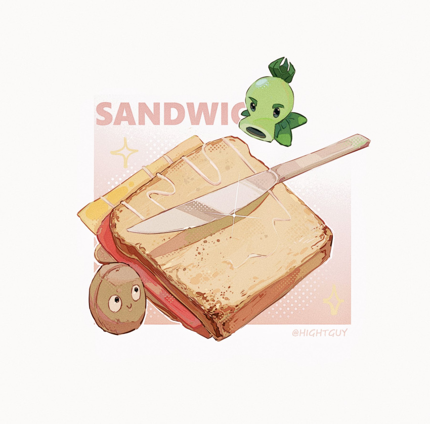 artist_name, black_eyes, cheese, closed_mouth, commentary, english_text, food, glint