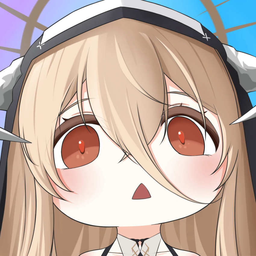 1girl, azur_lane, horns, implacable_(azur_lane), long_hair, open_mouth, quancy, triangle_mouth