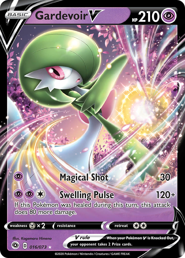 artist_name, card_(medium), character_name, company_name, copyright_name, copyright_notice, energy_ball, english_text, gardevoir, glowing, himeno_kagemaru, official_art, open_mouth, petals, pink_eyes, pokemon, pokemon_(creature), pokemon_card, pokemon_focus, pokemon_tcg, solo, sparkle, third-party_source, trading_card