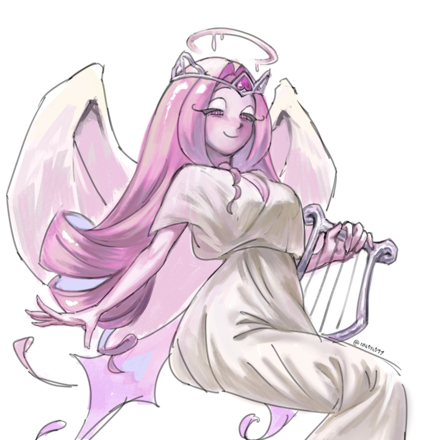 09iinowq8, 1girl, angel, angel_wings, colored_skin, commentary, cookie_run, cookie_run:_kingdom