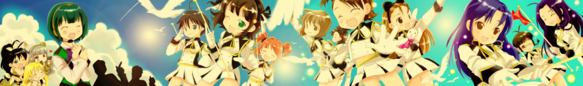 amami_haruka, bird, bunny, everyone, futami_ami, futami_mami, ganaha_hibiki, gloves