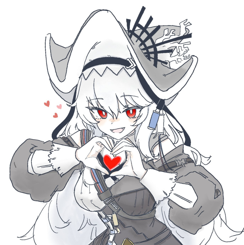 1girl, :d, arknights, black_dress, blush, bright_pupils, commentary_request, dress
