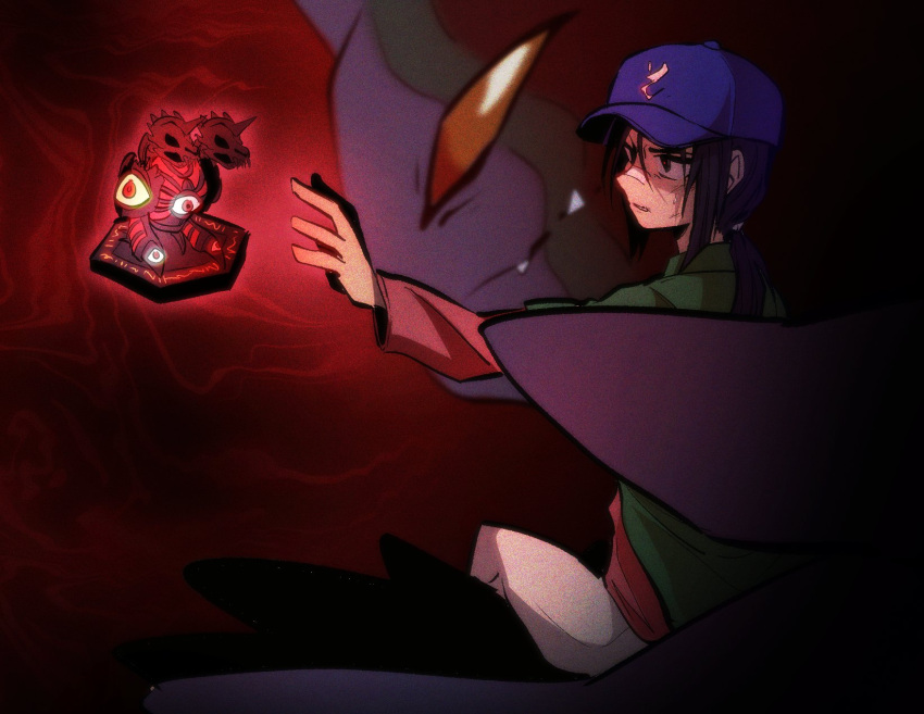 2boys, black_hair, blue_hat, cherubimon, cherubimon_(vice), digimon, digimon_frontier, duskmon