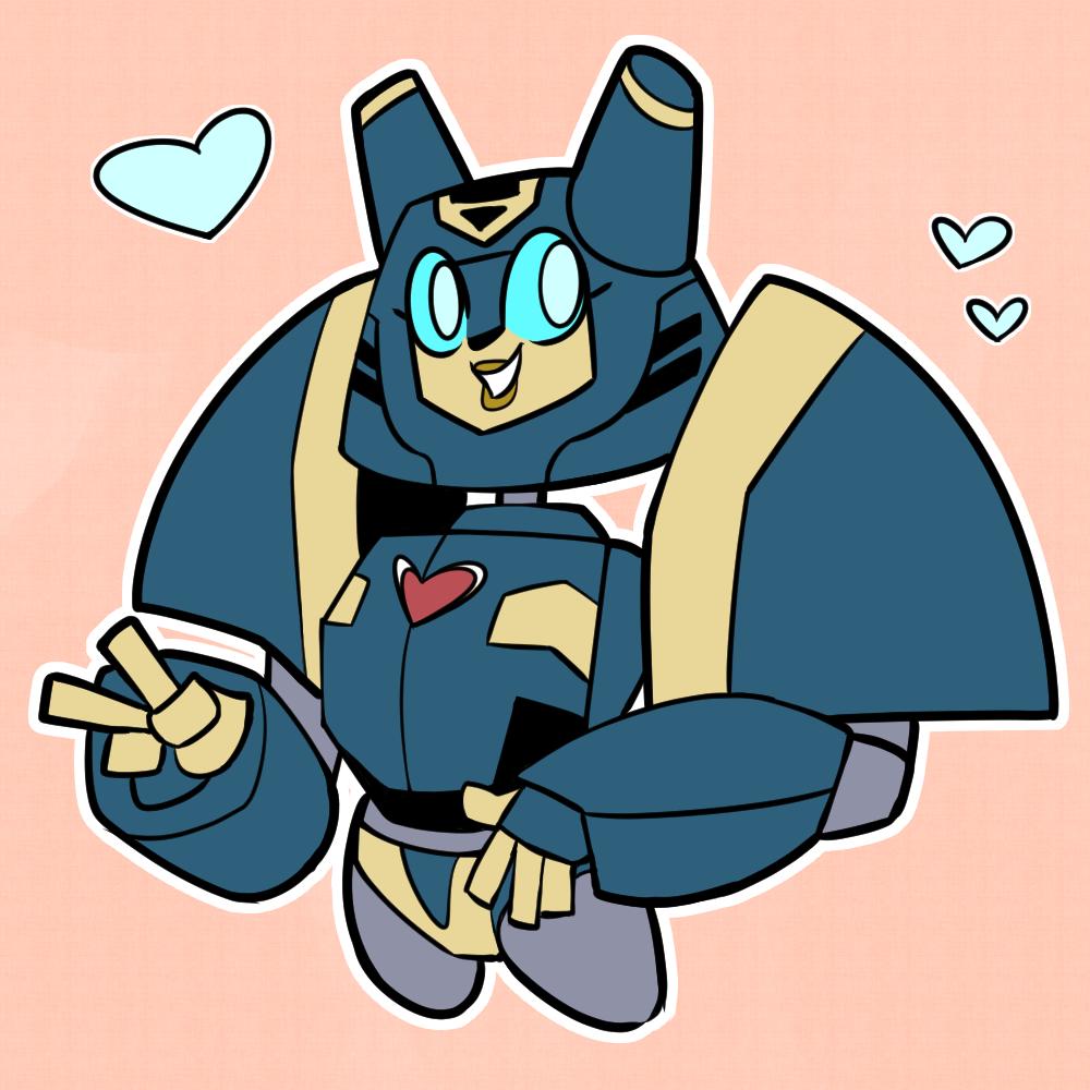 1girl, armor, blue_eyes, blue_horns, cavycaptain, glyph_(transformers), heart, horns